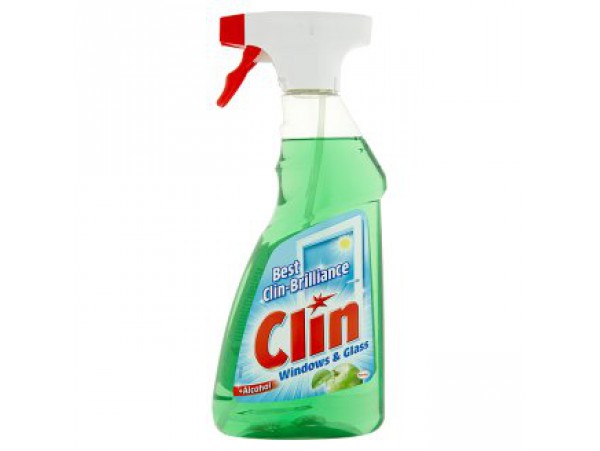 Clin Средство для мытья окон и стекол с содержанием спирта с ароматом яблока 500 мл